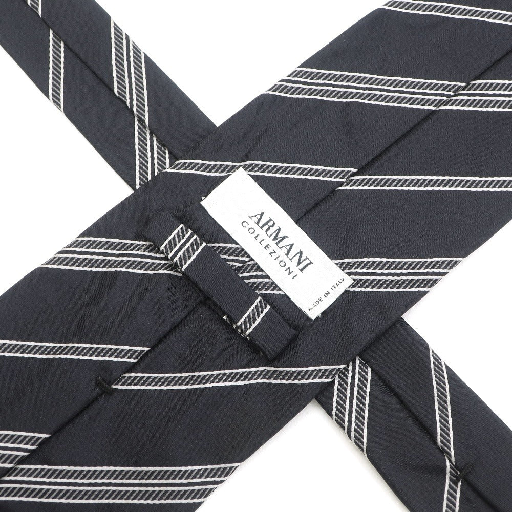 【中古】アルマーニ コレッツォーニ ARMANI COLLEZIONI ストライプ柄ネクタイ
 ブラック【BLK】【S/S/A/W】【状態ランクB】【メンズ】
【778790】 APD