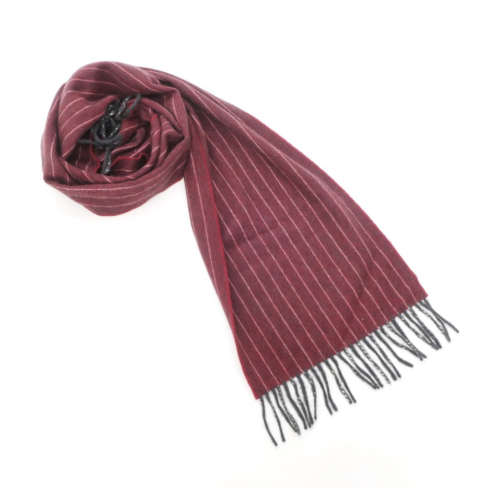 【中古】ドレイクス DRAKES ウールアンゴラ ストライプ マフラー レッドxダークグレー【RED】【A/W】【状態ランクB】【メンズ】【768892】 BPD
