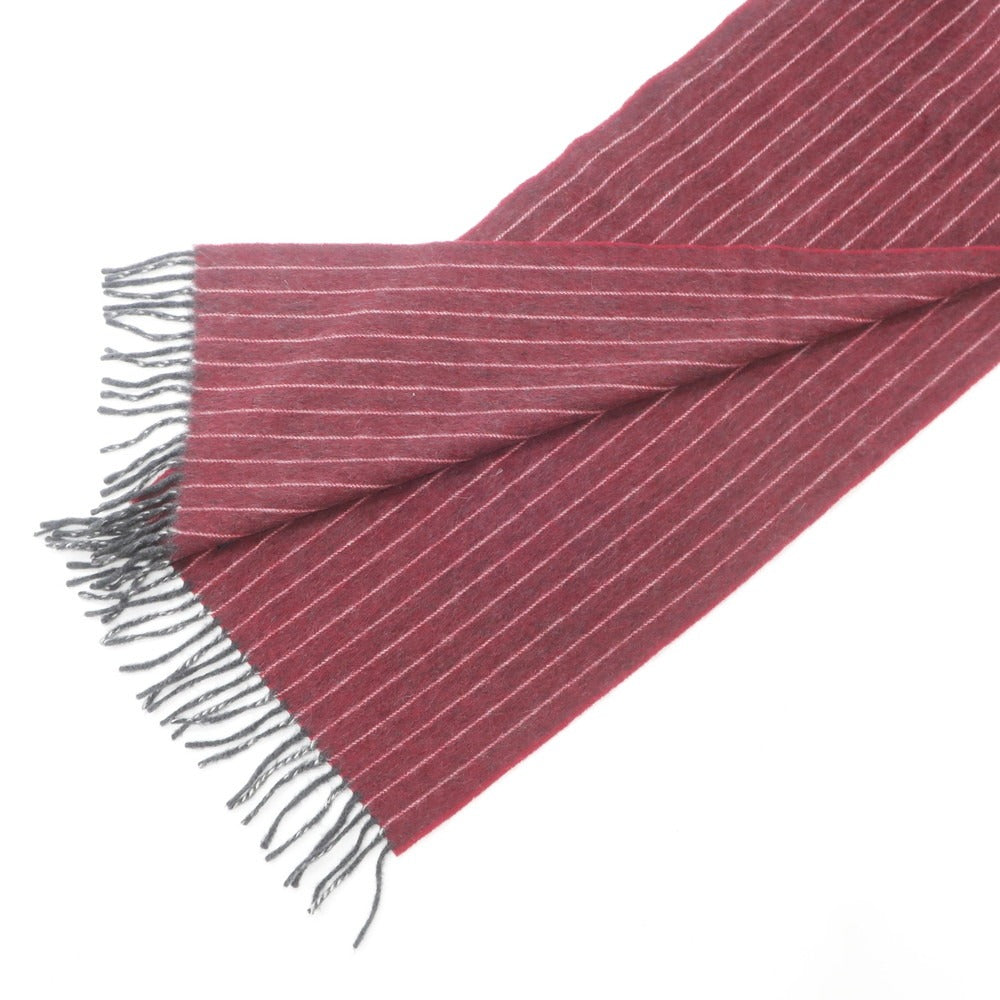【中古】ドレイクス DRAKES ウールアンゴラ ストライプ マフラー レッドxダークグレー【RED】【A/W】【状態ランクB】【メンズ】【768892】 BPD