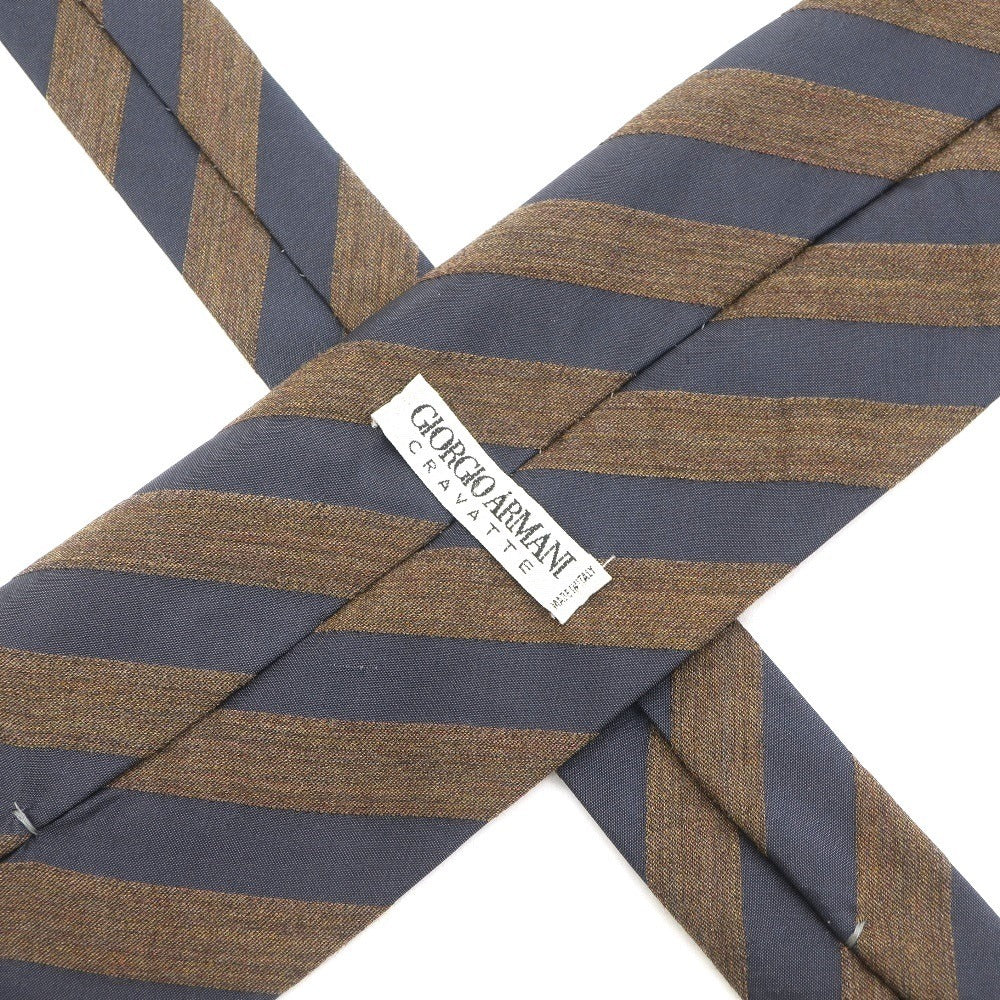【中古】ジョルジオアルマーニ GIORGIO ARMANI ストライプ柄ネクタイ
ブラウンxダークグレー【BRW】【A/W】【状態ランクB】【メンズ】
【778789】 BPD