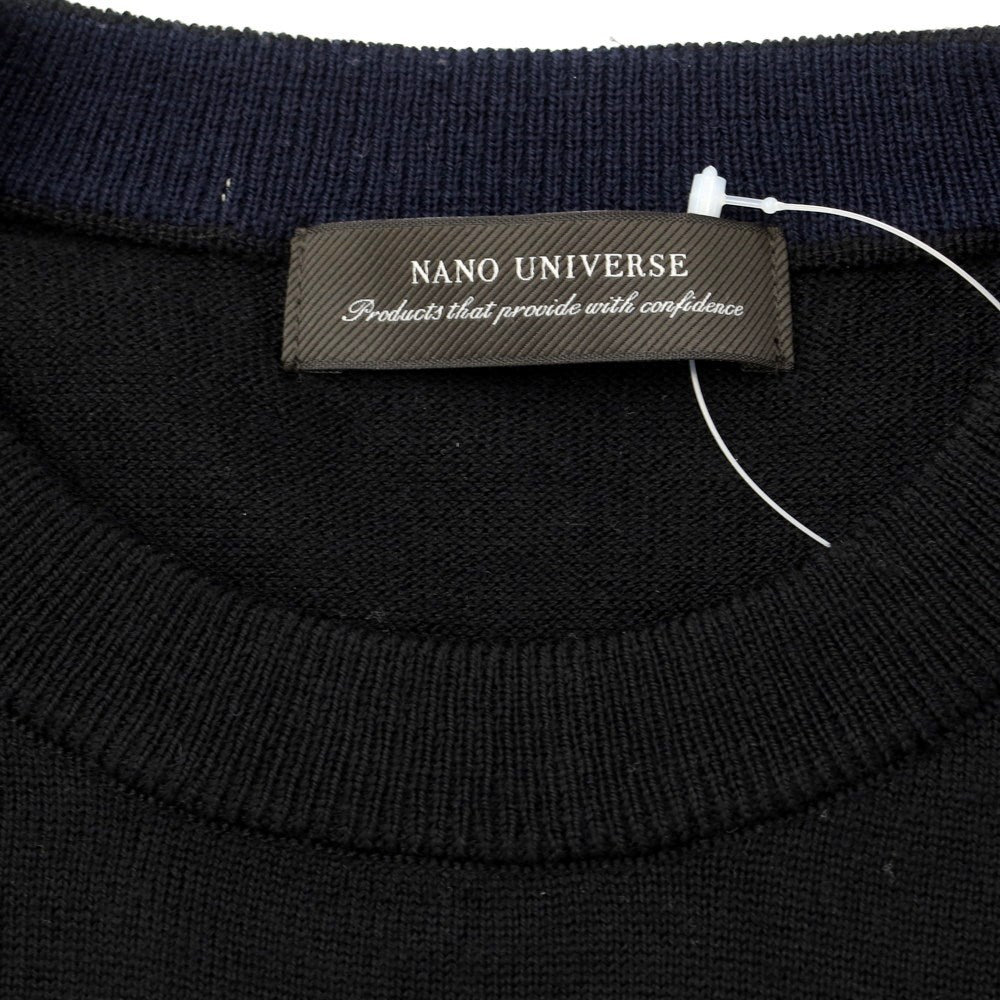 【中古】ナノユニバース nano universe ウール クルーネック ニット ブラック【サイズXL】【BLK】【A/W】【状態ランクB】【メンズ】【768884】 APD