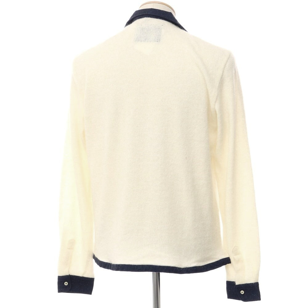 【新品】ベヴィラクア BEVILACQUA プルオーバーニット
 アイボリーxネイビー【サイズM】【WHT】【A/W】【状態ランクN】【メンズ】
【769878】 APD