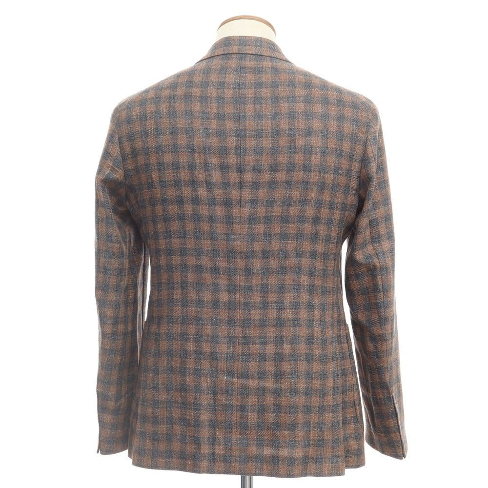 【新品】タリアトーレ TAGLIATORE カジュアルジャケット
 ブラウンxグレイッシュネイビー【サイズ48】【BRW】【S/S】【状態ランクN】【メンズ】
【769684】 CPD