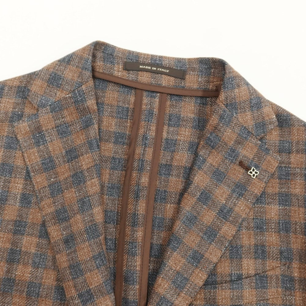 【新品】タリアトーレ TAGLIATORE カジュアルジャケット
 ブラウンxグレイッシュネイビー【サイズ48】【BRW】【S/S】【状態ランクN】【メンズ】
【769684】 CPD