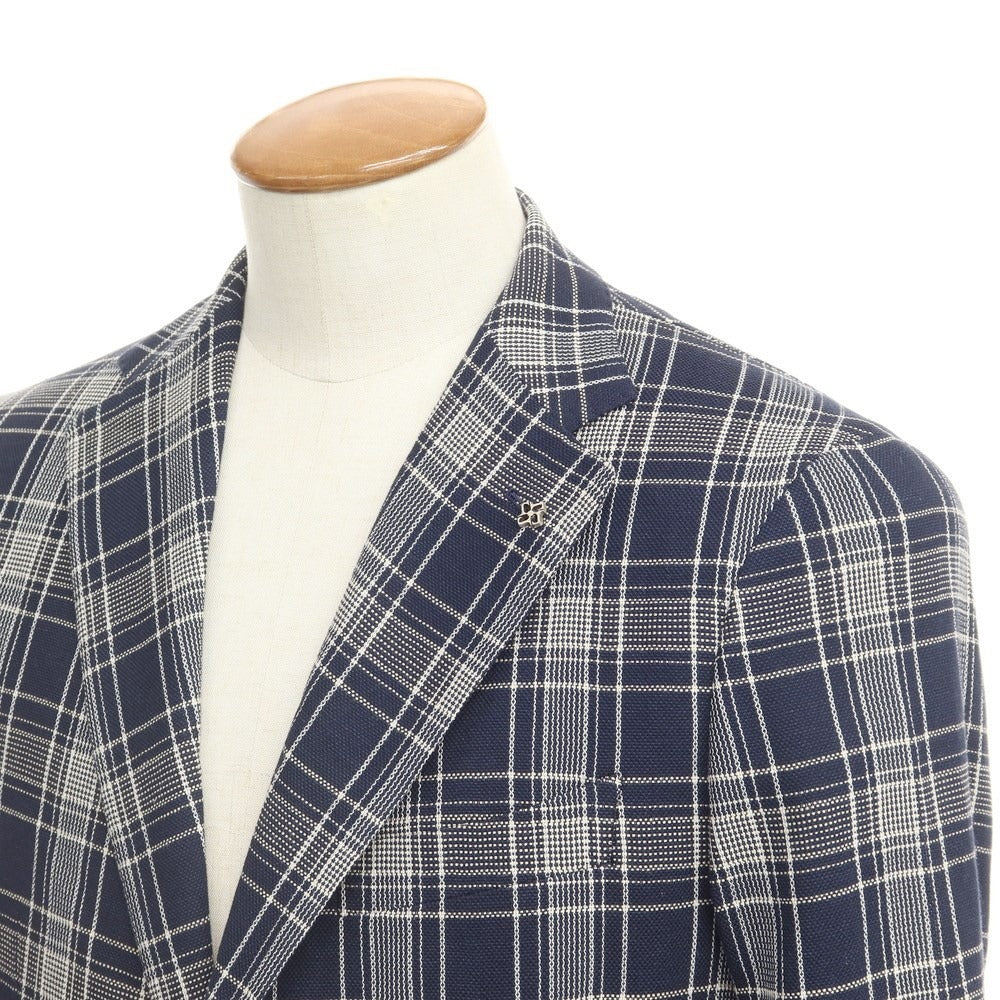 【新品】タリアトーレ TAGLIATORE カジュアルジャケット
 ネイビーxアイボリー【サイズ48】【NVY】【S/S】【状態ランクN】【メンズ】
【769683】 CPD