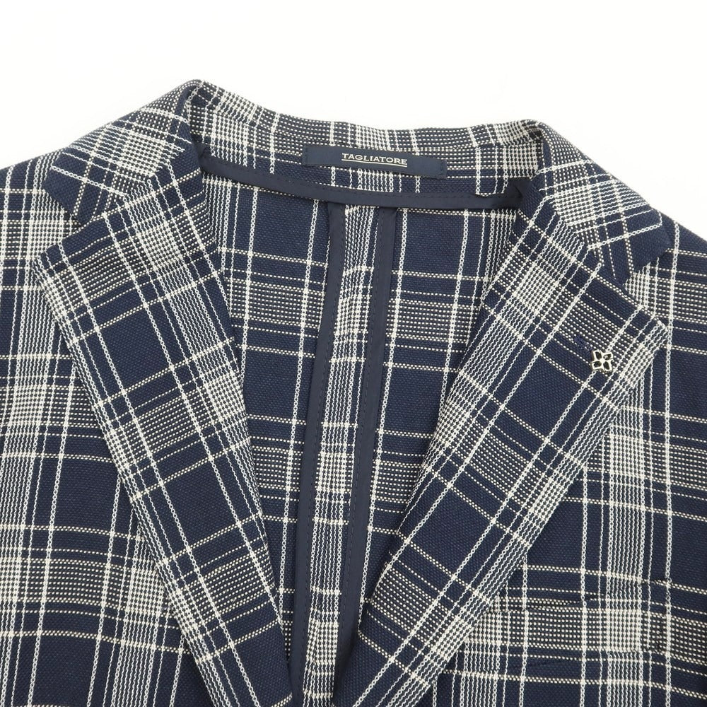 【新品】タリアトーレ TAGLIATORE カジュアルジャケット
 ネイビーxアイボリー【サイズ48】【NVY】【S/S】【状態ランクN】【メンズ】
【769683】 CPD