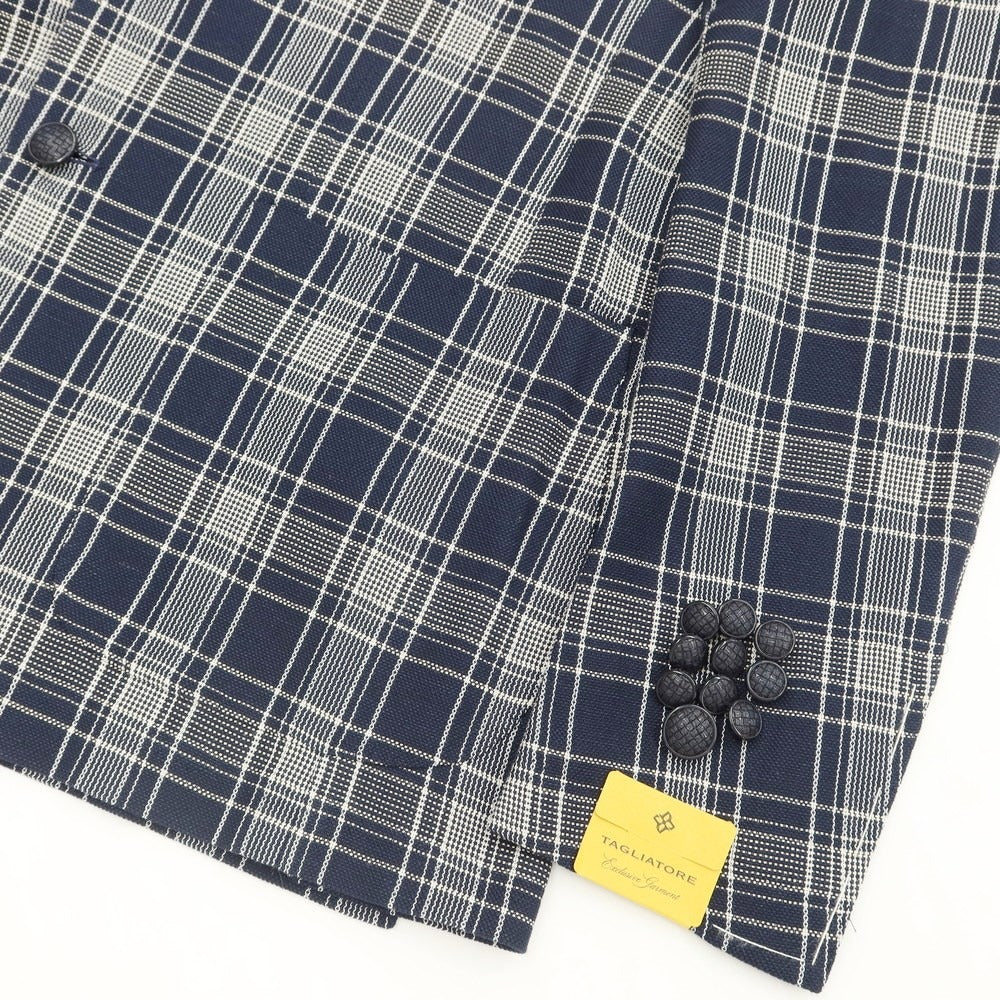【新品】タリアトーレ TAGLIATORE カジュアルジャケット
 ネイビーxアイボリー【サイズ48】【NVY】【S/S】【状態ランクN】【メンズ】
【769683】 CPD