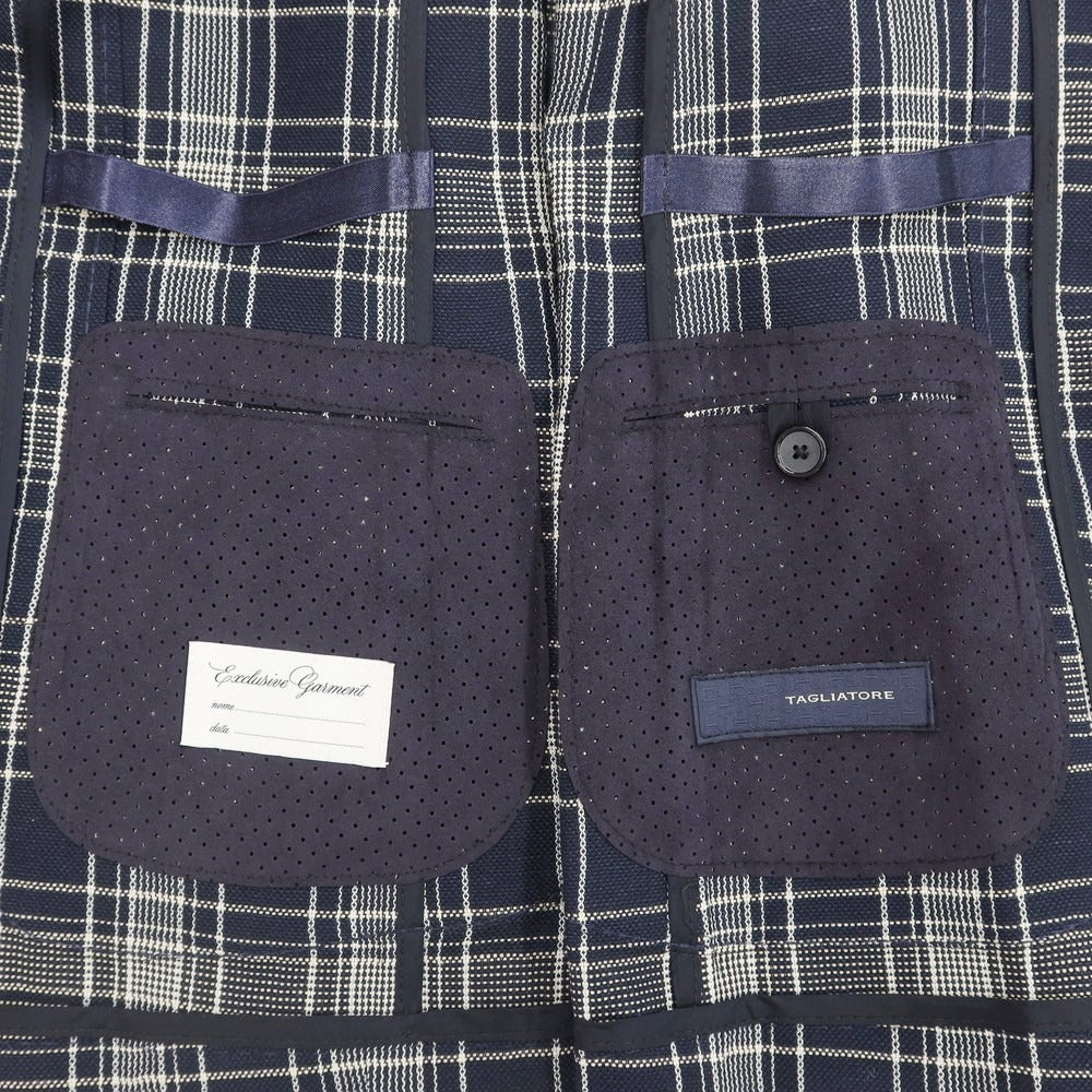 【新品】タリアトーレ TAGLIATORE カジュアルジャケット
 ネイビーxアイボリー【サイズ48】【NVY】【S/S】【状態ランクN】【メンズ】
【769683】 CPD