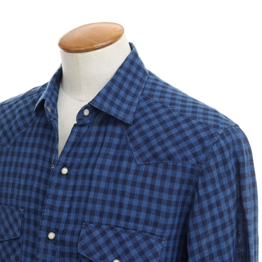 【新品】バグッタ Bagutta カジュアルシャツ
 ネイビー【サイズM】【NVY】【S/S】【状態ランクN】【メンズ】
【769571】 CPD