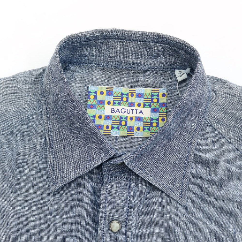 【新品アウトレット】バグッタ Bagutta カジュアルシャツ
 ネイビー【サイズ40】【NVY】【S/S】【状態ランクN-】【メンズ】
【769571】 CPD