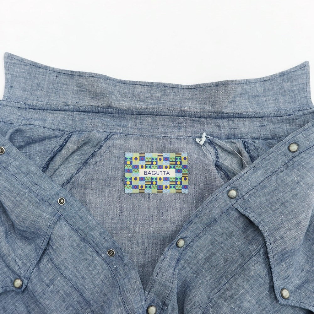 【新品アウトレット】バグッタ Bagutta カジュアルシャツ
 ネイビー【サイズ40】【NVY】【S/S】【状態ランクN-】【メンズ】
【769571】 CPD