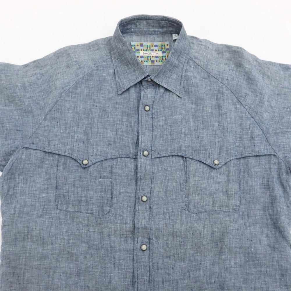 【新品アウトレット】バグッタ Bagutta カジュアルシャツ
 ネイビー【サイズ40】【NVY】【S/S】【状態ランクN-】【メンズ】
【769571】 CPD