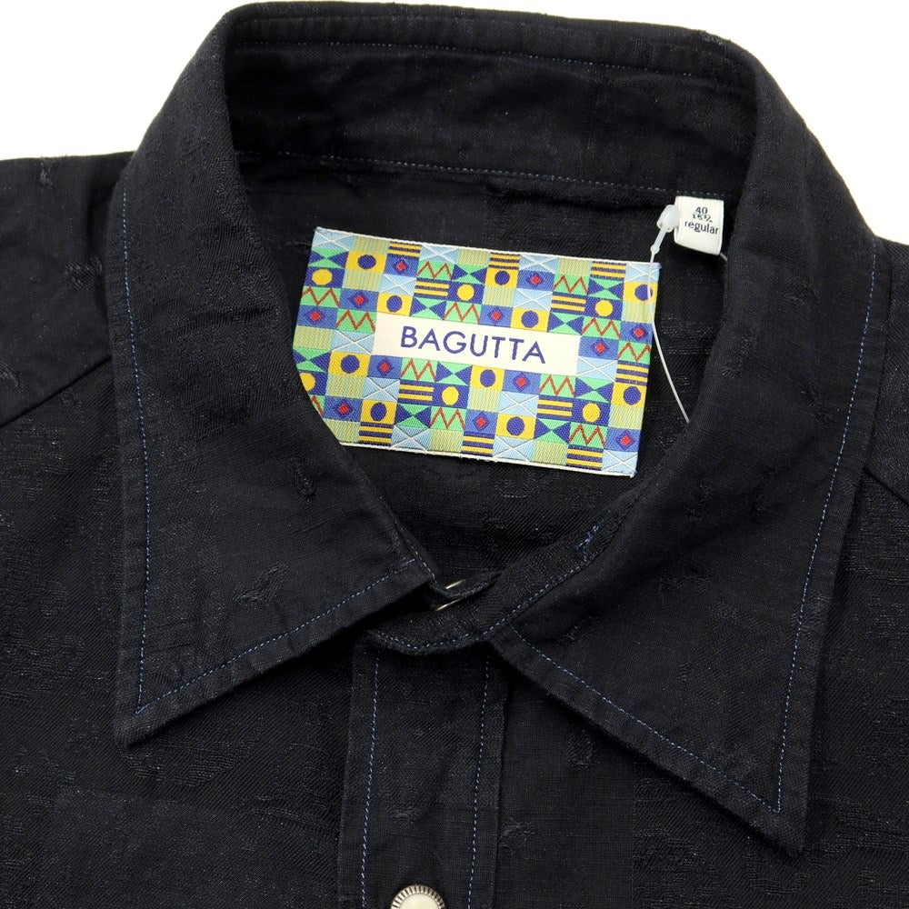 【新品アウトレット】バグッタ Bagutta カジュアルシャツ
 ダークネイビー【サイズ40】【NVY】【S/S】【状態ランクN-】【メンズ】
【769585】 CPD