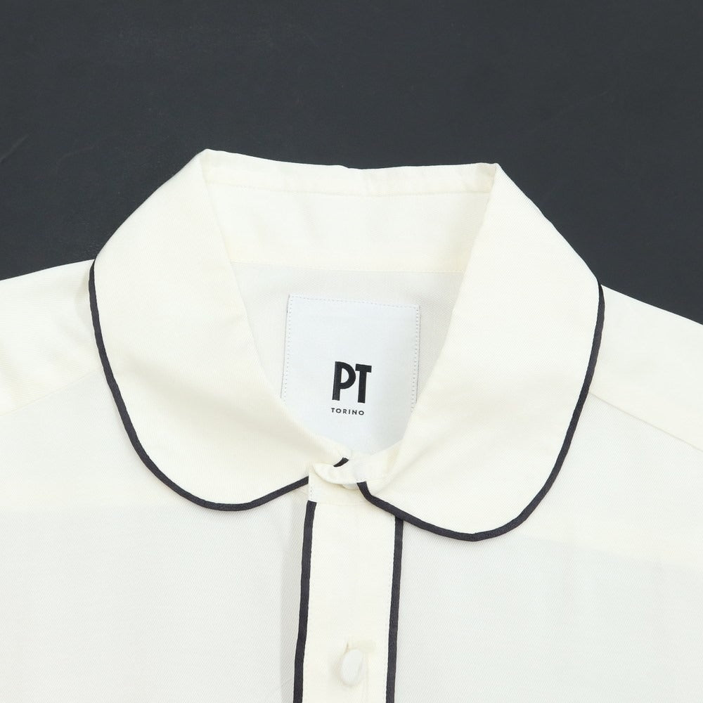 【新品】ピーティートリノ PT TORINO カジュアルシャツ
 ホワイトxブラック【サイズ39】【WHT】【S/S】【状態ランクN】【メンズ】
【769569】 CPD