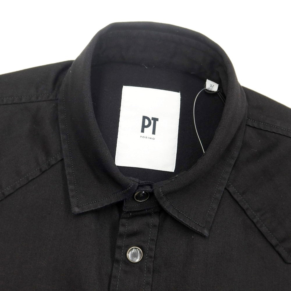 【新品】ピーティートリノ PT TORINO カジュアルシャツ
 ブラック【サイズ37】【BLK】【S/S/A/W】【状態ランクN】【メンズ】
【769676】 DPD