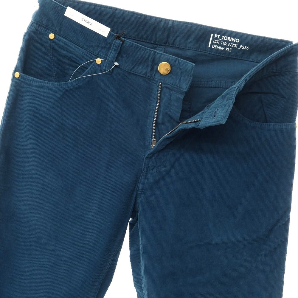【新品】ピーティートリノ デニム PT TORINO DENIM SWING コットン コーデュロイ 5ポケット パンツ ダークピーコック【サイズ29】【BLU】【A/W】【状態ランクN】【メンズ】【769095】
