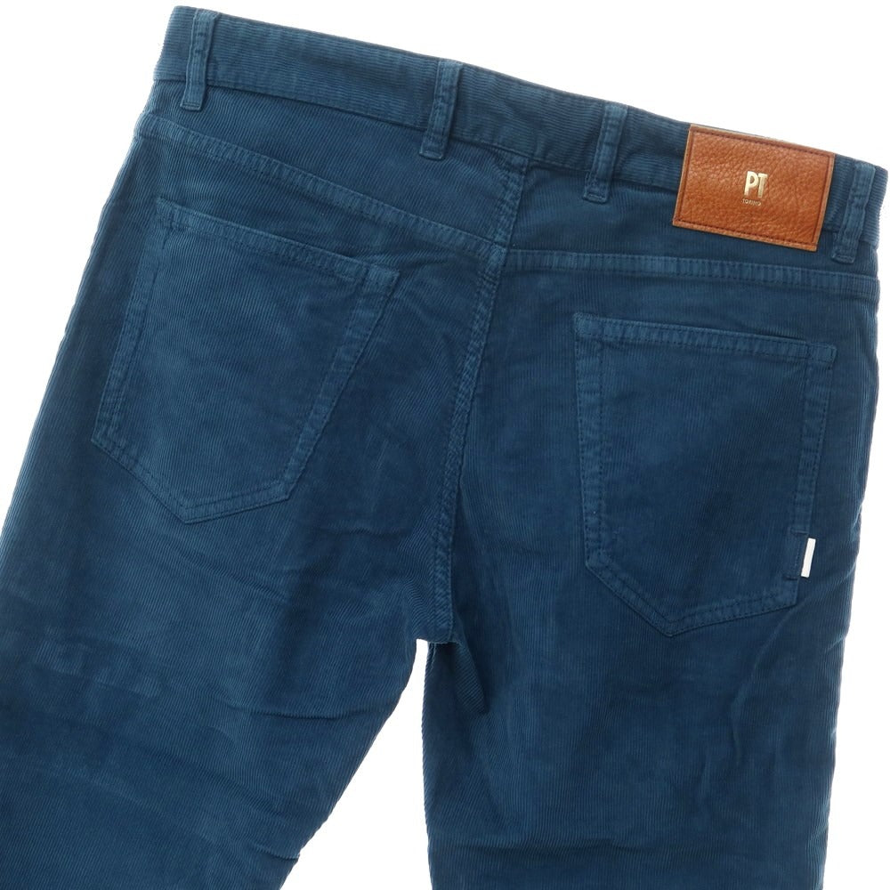 【新品】ピーティートリノ デニム PT TORINO DENIM SWING コットン コーデュロイ 5ポケット パンツ ダークピーコック【サイズ32】【BLU】【A/W】【状態ランクN】【メンズ】【769093】
