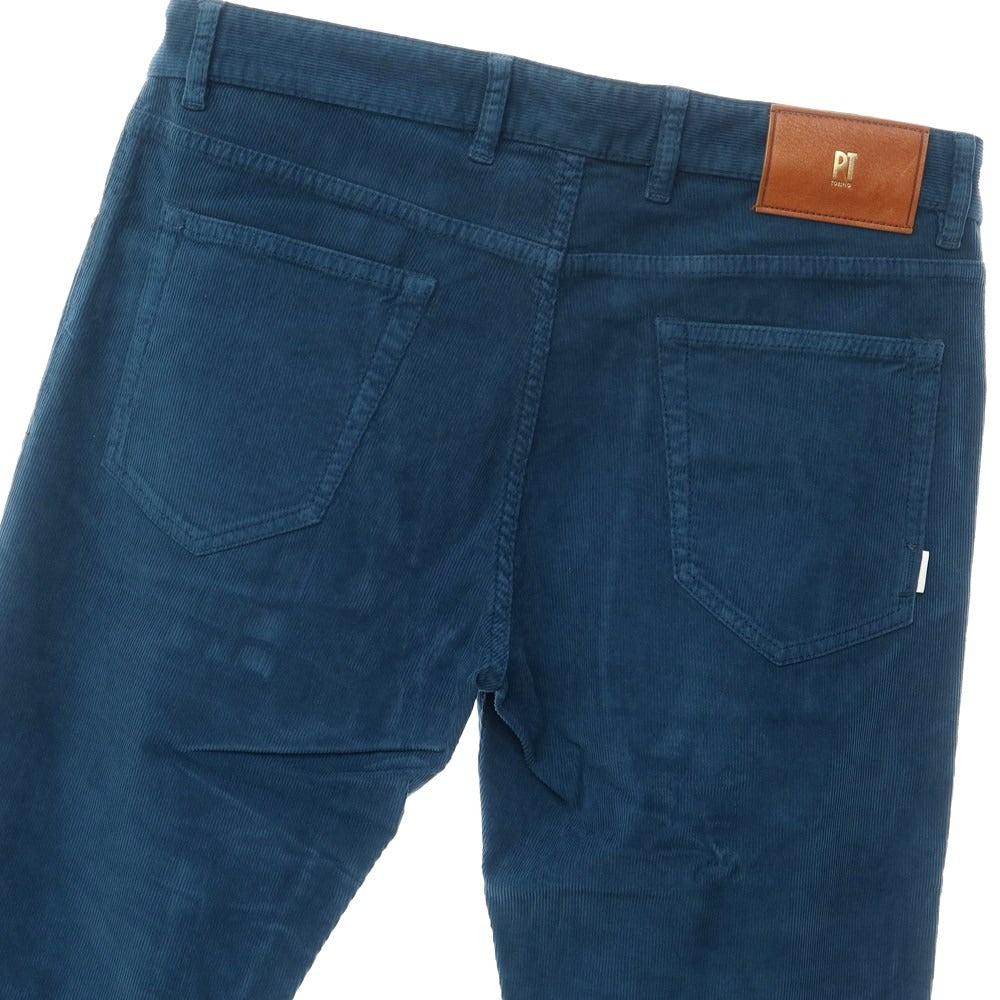 【新品】ピーティートリノ デニム PT TORINO DENIM SWING コットン コーデュロイ 5ポケット パンツ ダークピーコック【サイズ34】【BLU】【A/W】【状態ランクN】【メンズ】【769095】