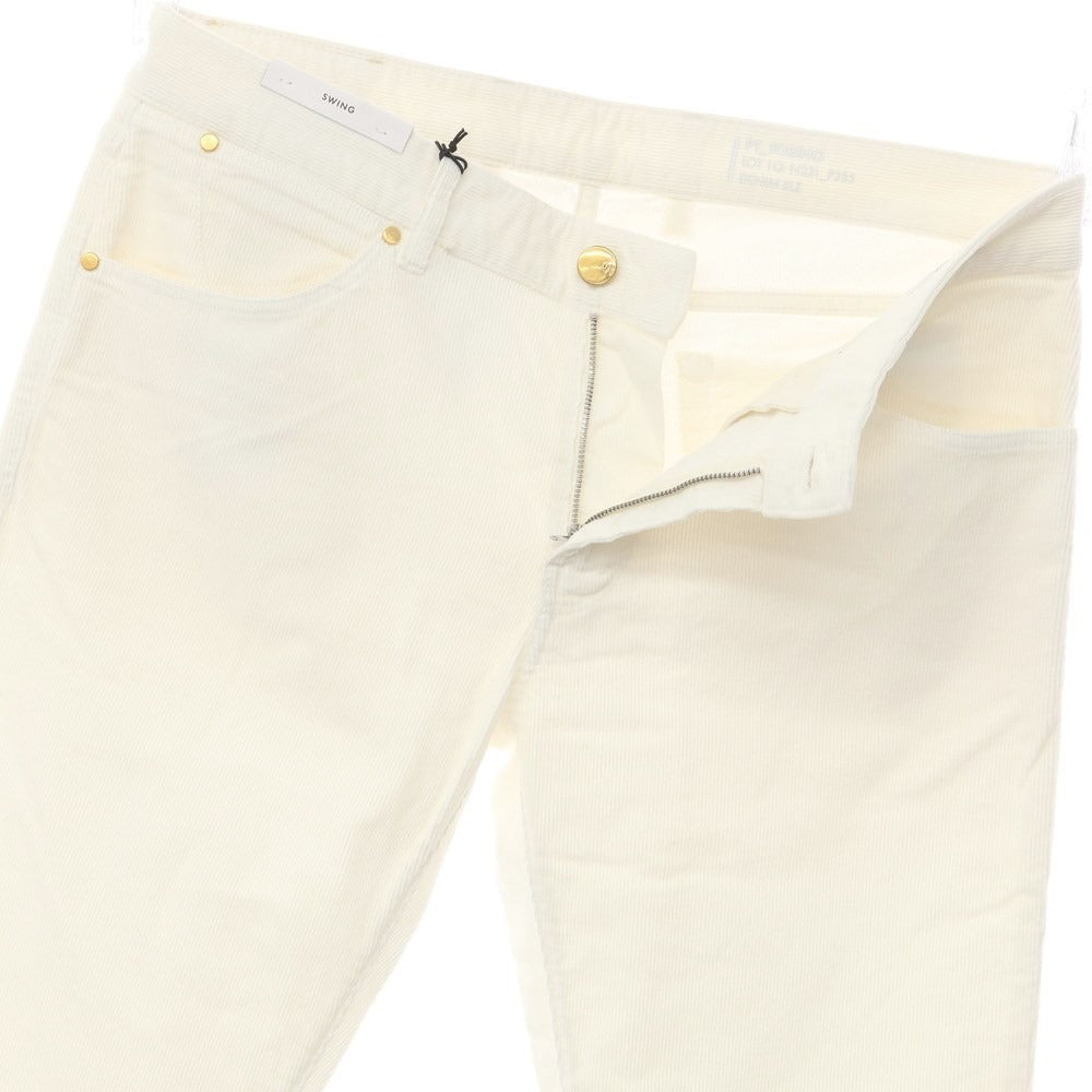 【新品】ピーティートリノ デニム PT TORINO DENIM SWING コットン コーデュロイ 5ポケット パンツ オフホワイト【サイズ34】【WHT】【A/W】【状態ランクN】【メンズ】【769095】