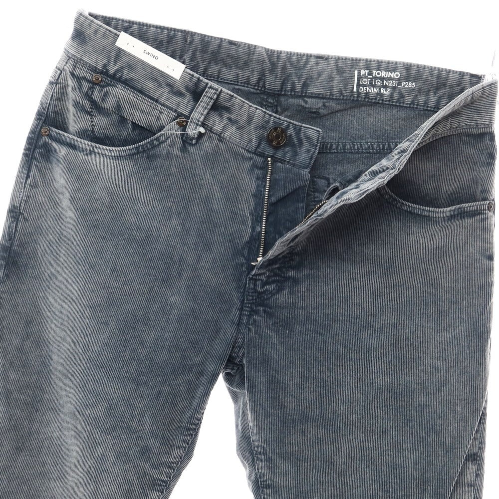 【新品】ピーティートリノ デニム PT TORINO DENIM SWING コットン コーデュロイ 5ポケット パンツ ネイビー系【サイズ32】【NVY】【A/W】【状態ランクN】【メンズ】【769095】