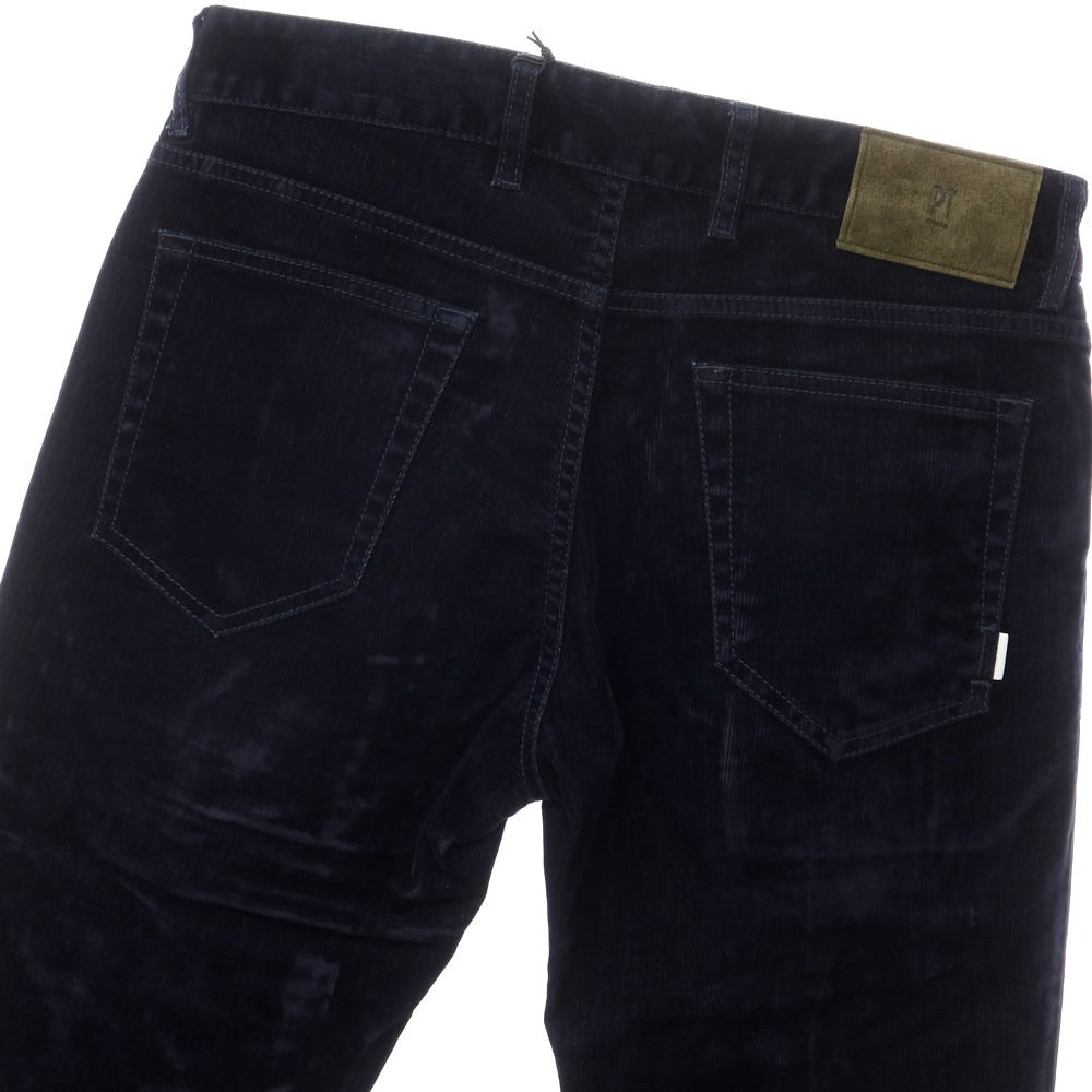 【新品】ピーティートリノ デニム PT TORINO DENIM SWING コットンレーヨン ベロア 5ポケットパンツ ネイビー【サイズ32】【NVY】【A/W】【状態ランクN】【メンズ】【769095】