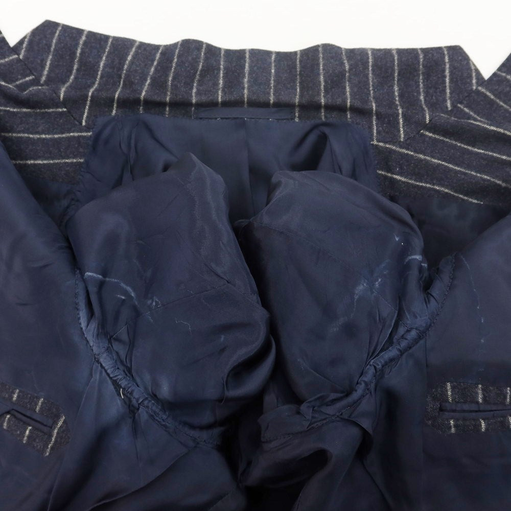 【中古】リングヂャケット リングジャケット RING JACKET ウール ストライプ 3つボタンスーツ ネイビーxオフホワイト【サイズ表記なし(S位)】【NVY】【A/W】【状態ランクD】【メンズ】【768880】
