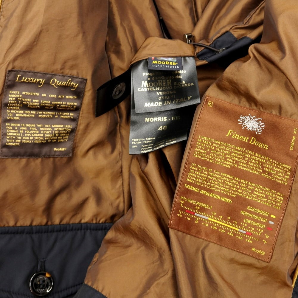 【中古】ムーレー MOORER MORRIS KM ポリエステル ファーダウンコート ダークネイビー【サイズ48】【NVY】【A/W】【状態ランクB】【メンズ】【768880】