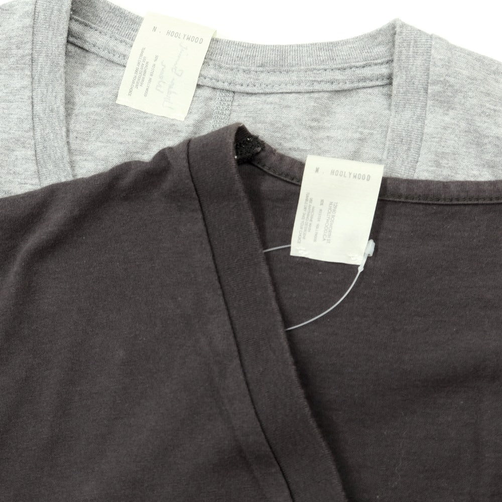 【中古】エヌハリウッド N.HOOLYWOOD 2枚セット 半袖Tシャツ
 ダークグレーxグレー【サイズ38/40】【GRY】【S/S】【状態ランクB】【メンズ】
【769585】 CPD