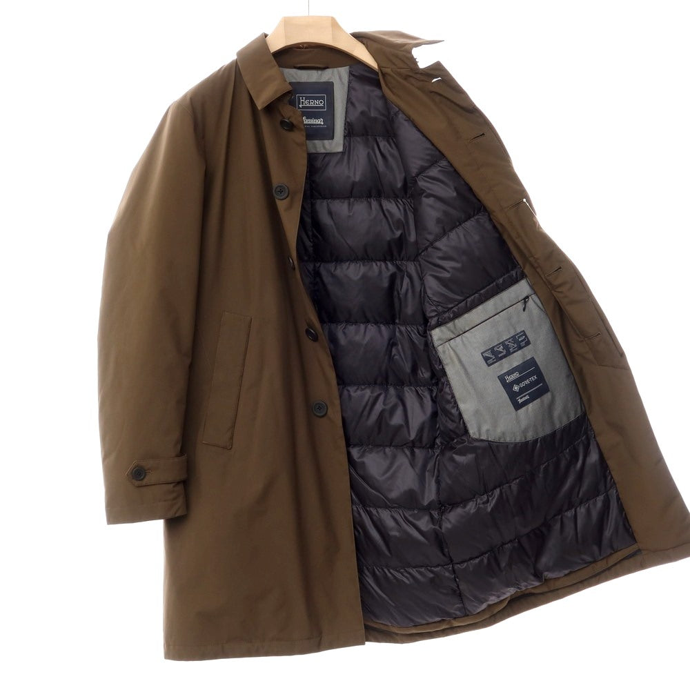 【中古】ヘルノ Herno Laminar Laminar GORE-TEX ポリエステル ダウンコート オリーブブラウン【サイズ48】【BRW】【A/W】【状態ランクB】【メンズ】【768878】