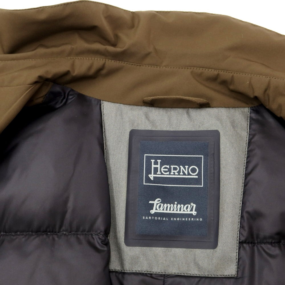 【中古】ヘルノ Herno Laminar Laminar GORE-TEX ポリエステル ダウンコート オリーブブラウン【サイズ48】【BRW】【A/W】【状態ランクB】【メンズ】【768878】