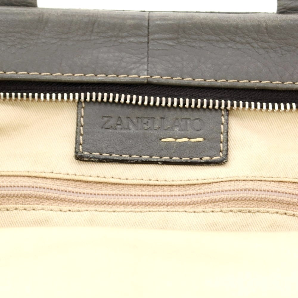 【中古】ザネラート ZANELLATO レザー トートバッグ グレー【W40xH36xD8】【GRY】【S/S/A/W】【状態ランクC】【メンズ】【768877】