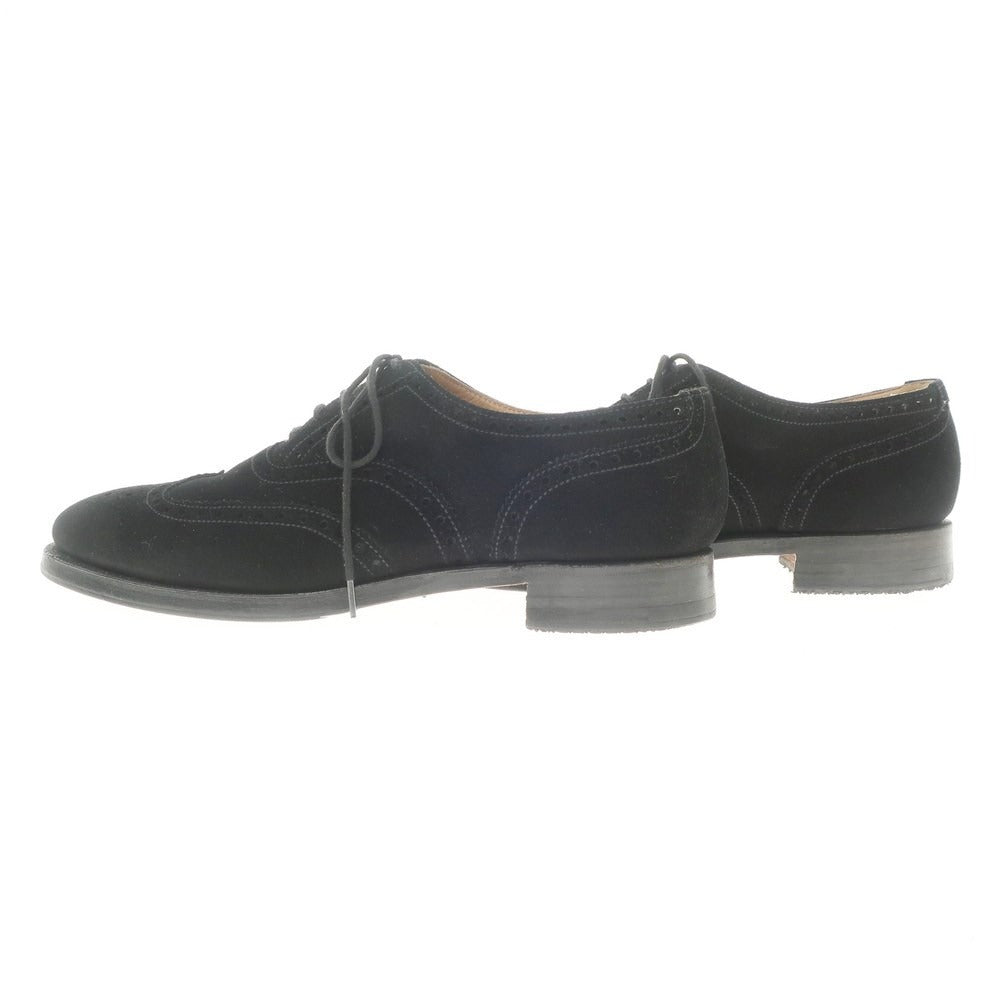 【中古】クロケットアンドジョーンズ CROCKETT&JONES FINSBURY スエード ウイングチップ ドレスシューズ ブラック【サイズ6 E】【BLK】【S/S/A/W】【状態ランクB】【メンズ】【768875】