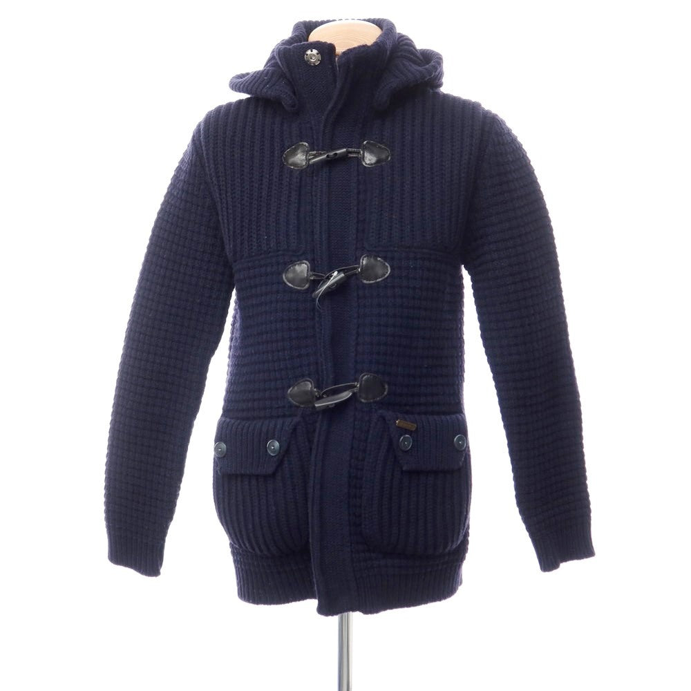 【中古】バーク BARK ローゲージウールナイロン ニットダッフルコート ネイビー【サイズS】【NVY】【A/W】【状態ランクC】【メンズ】【769080】
