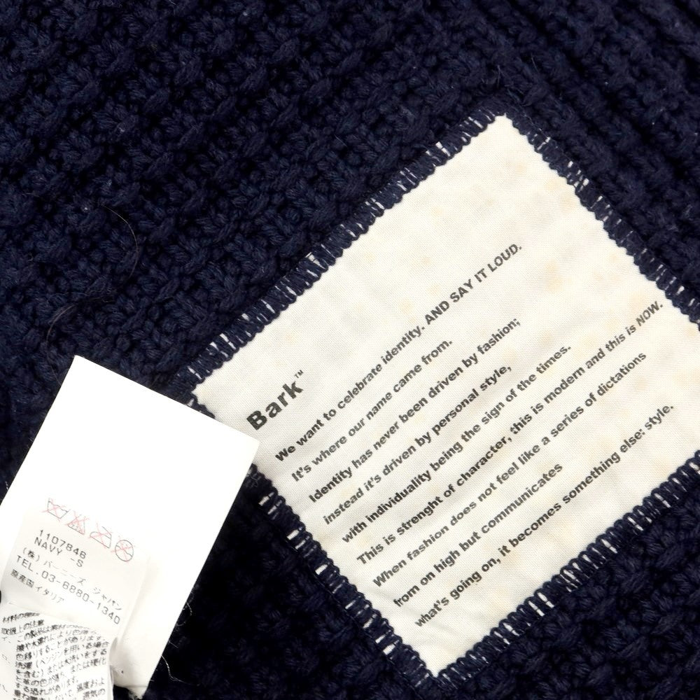 【中古】バーク BARK ローゲージウールナイロン ニットダッフルコート ネイビー【サイズS】【NVY】【A/W】【状態ランクC】【メンズ】【769080】