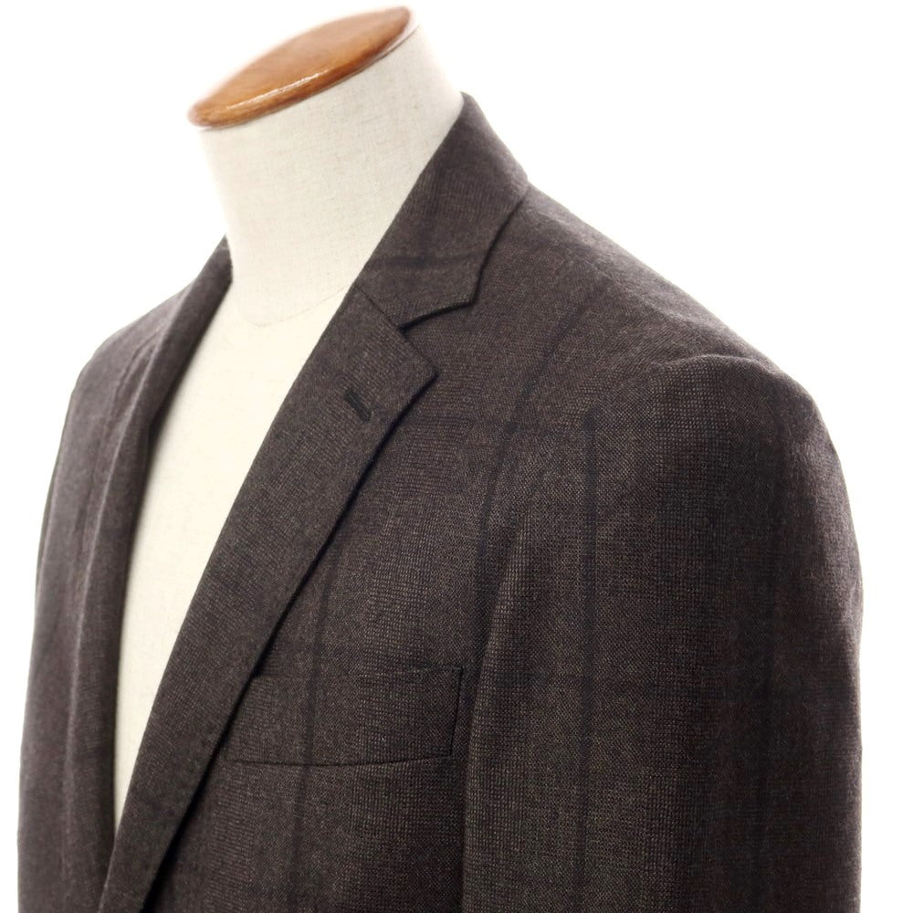 【中古】グローバルスタイル GLOBAL STYLE ウール チェック テーラードジャケット ダークブラウン【サイズ表記なし(M位)】【BRW】【A/W】【状態ランクB】【メンズ】【769084】