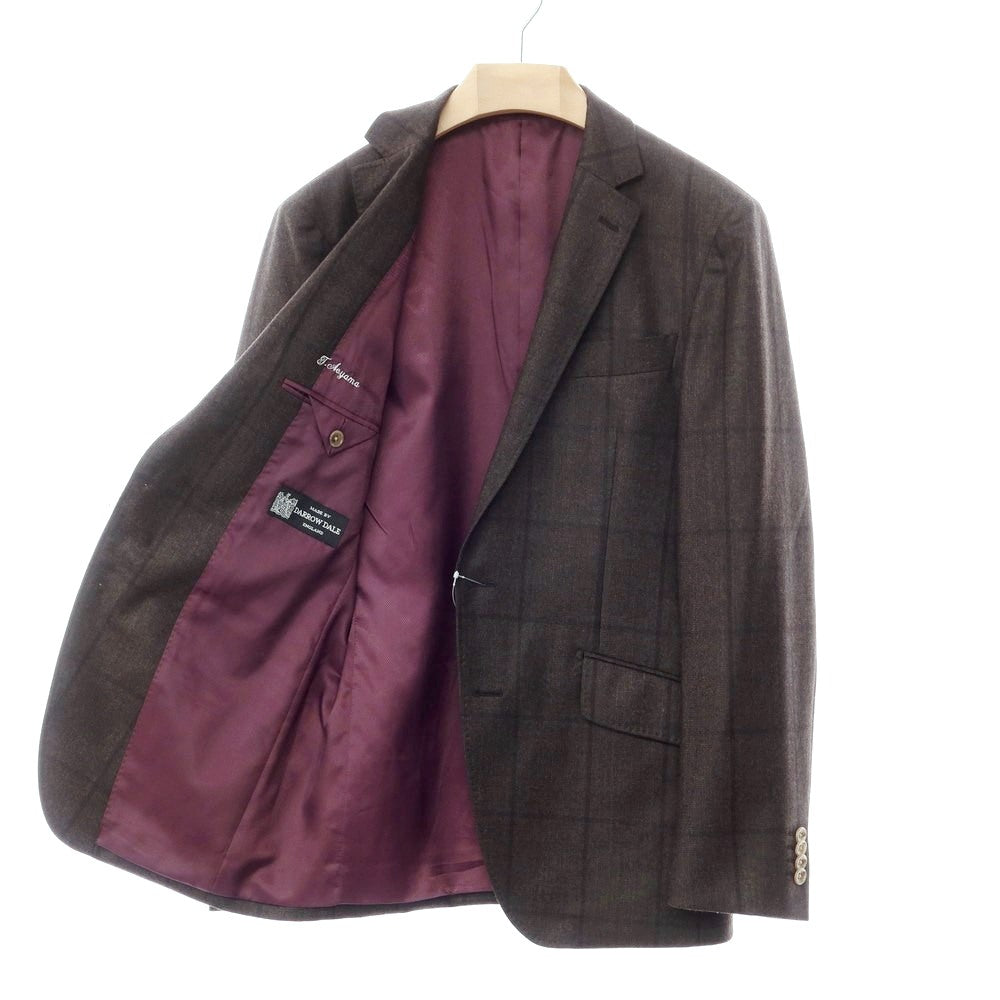 【中古】グローバルスタイル GLOBAL STYLE ウール チェック テーラードジャケット ダークブラウン【サイズ表記なし(M位)】【BRW】【A/W】【状態ランクB】【メンズ】【769084】