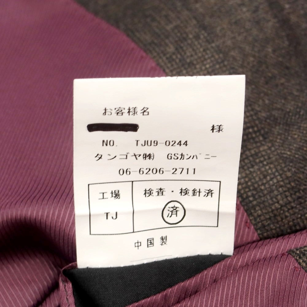 【中古】グローバルスタイル GLOBAL STYLE ウール チェック テーラードジャケット ダークブラウン【サイズ表記なし(M位)】【BRW】【A/W】【状態ランクB】【メンズ】【769084】