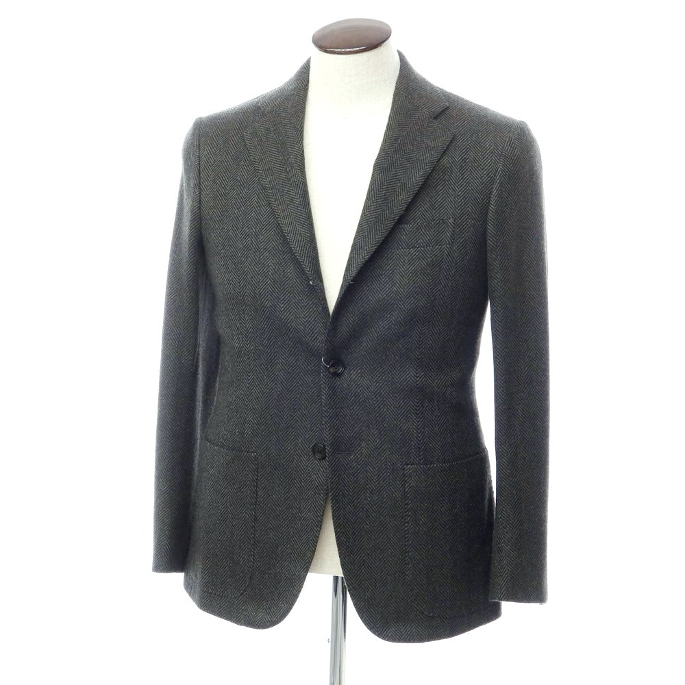【中古】サルトリオ Sartorio ウール ヘリンボーン テーラードジャケット フォレストグリーン系xブラック【サイズ48】【GRN】【A/W】【状態ランクB】【メンズ】【769083】