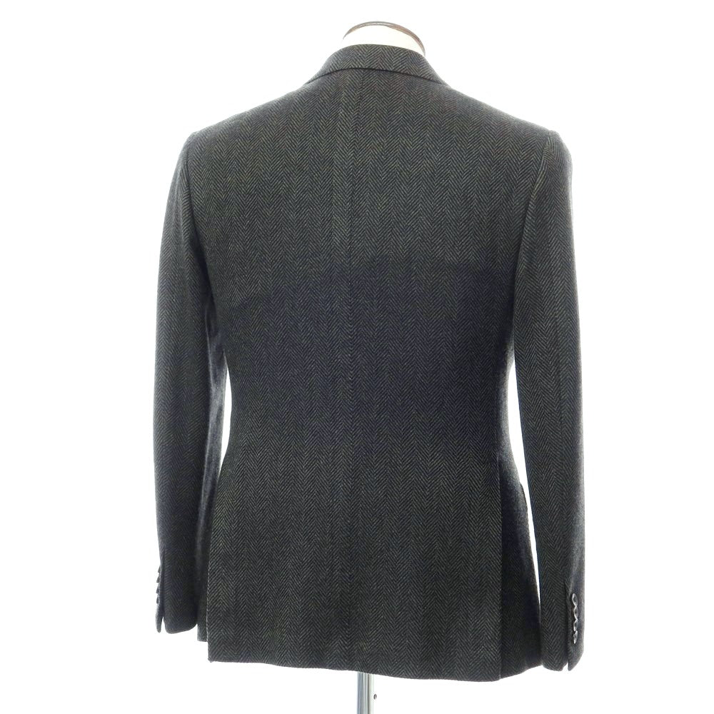 【中古】サルトリオ Sartorio ウール ヘリンボーン テーラードジャケット フォレストグリーン系xブラック【サイズ48】【GRN】【A/W】【状態ランクB】【メンズ】【769083】