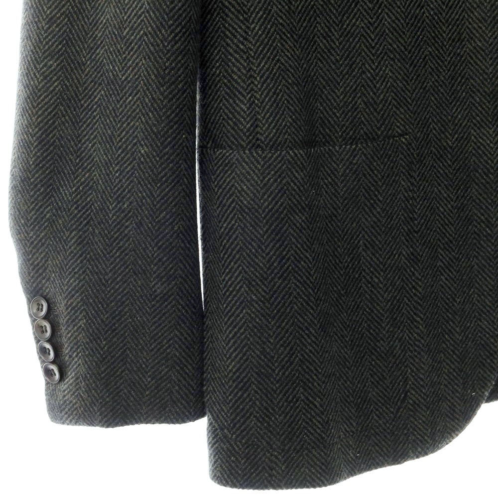 【中古】サルトリオ Sartorio ウール ヘリンボーン テーラードジャケット フォレストグリーン系xブラック【サイズ48】【GRN】【A/W】【状態ランクB】【メンズ】【769083】