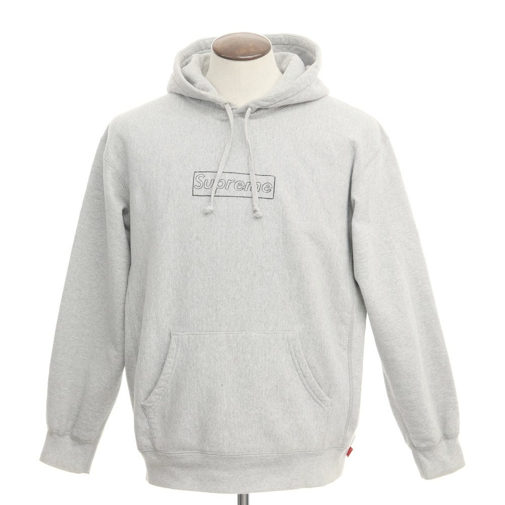 【中古】シュプリーム Supreme 2021年春夏 KAWS Chalk Logo Hooded Sweatshirt パーカー グレー【