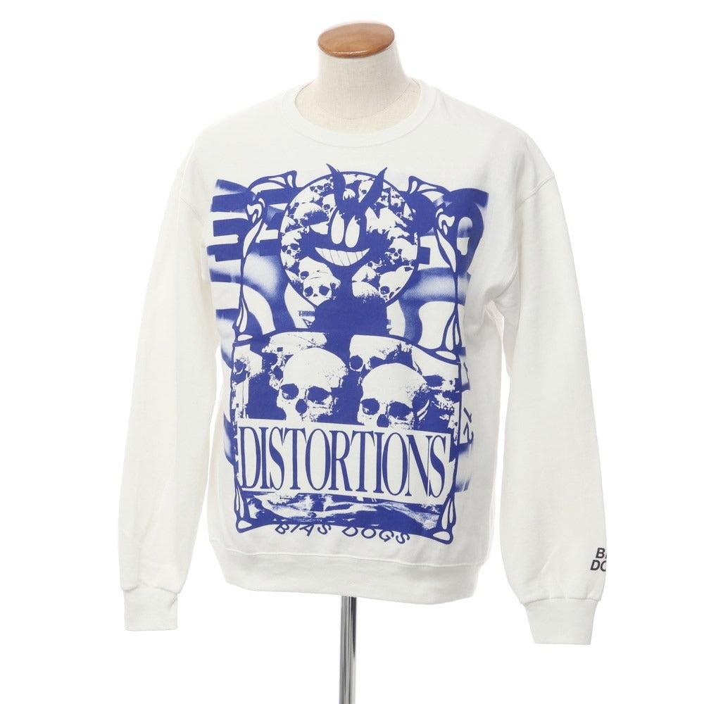 【中古】バイアスドッグス BIAS DOGS ポリエステルコットン プリント スウェット ホワイトxブルー【サイズM】【WHT】【A/W】【状態ランクC】【メンズ】【769093】