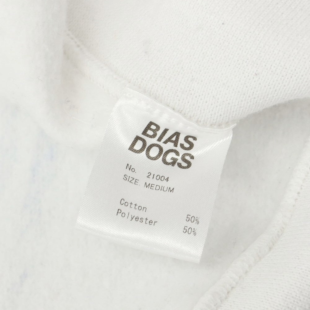【中古】バイアスドッグス BIAS DOGS ポリエステルコットン プリント スウェット ホワイトxブルー【サイズM】【WHT】【A/W】【状態ランクC】【メンズ】【769093】