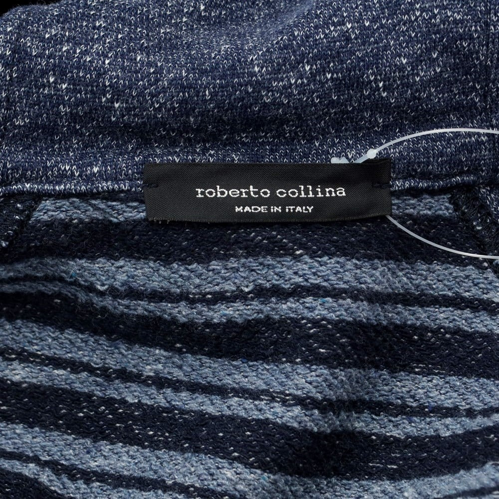 【中古】【未使用】ロベルトコリーナ ROBERTO COLLINA スウェット切替 ジップアップパーカー ネイビー【サイズ48】【NVY】【A/W】【状態ランクS】【メンズ】【769092】