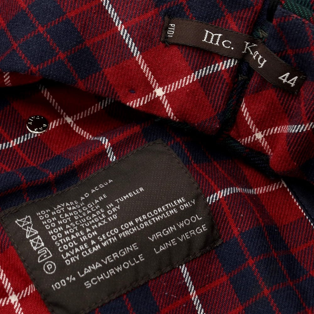 【中古】ピーティーゼロウーノ PT01 Mc.Kay ウール チェック カジュアルスラックス パンツ グリーンxネイビー【サイズ44】【GRN】【A/W】【状態ランクA】【メンズ】【769088】