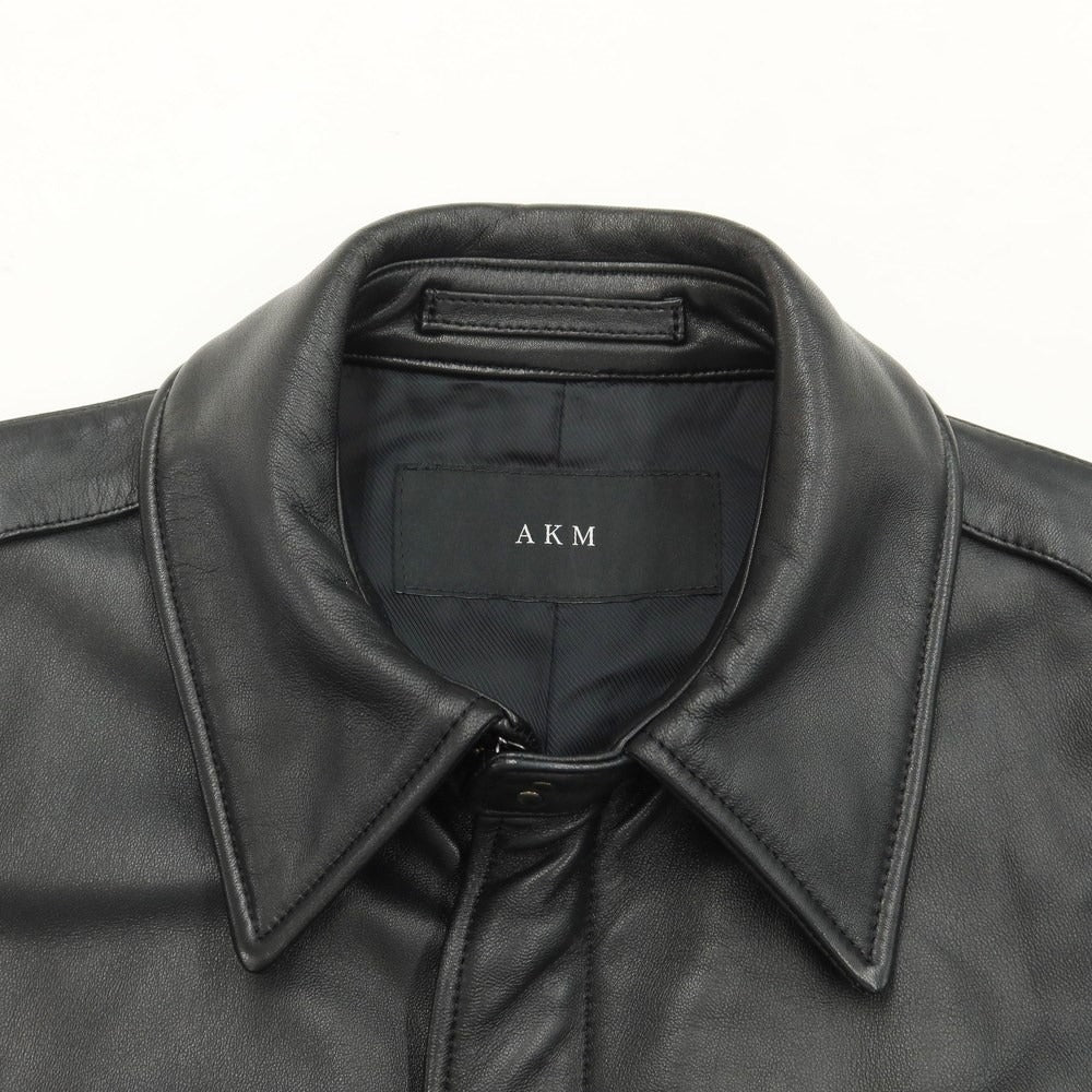 【中古】エーケーエム エイケイエム AKM B011 A-2 羊革 レザーブルゾン ブラック【サイズL】【BLK】【A/W】【状態ランクB】【メンズ】