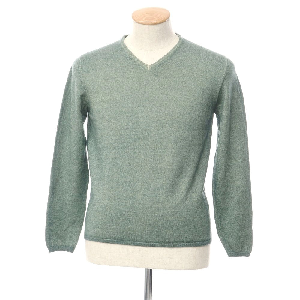 【中古】クルチアーニ CRUCIANI ハイゲージウール Vネックニット グリーン系【サイズ46】【GRN】【A/W】【状態ランクB】【メンズ】【769091】