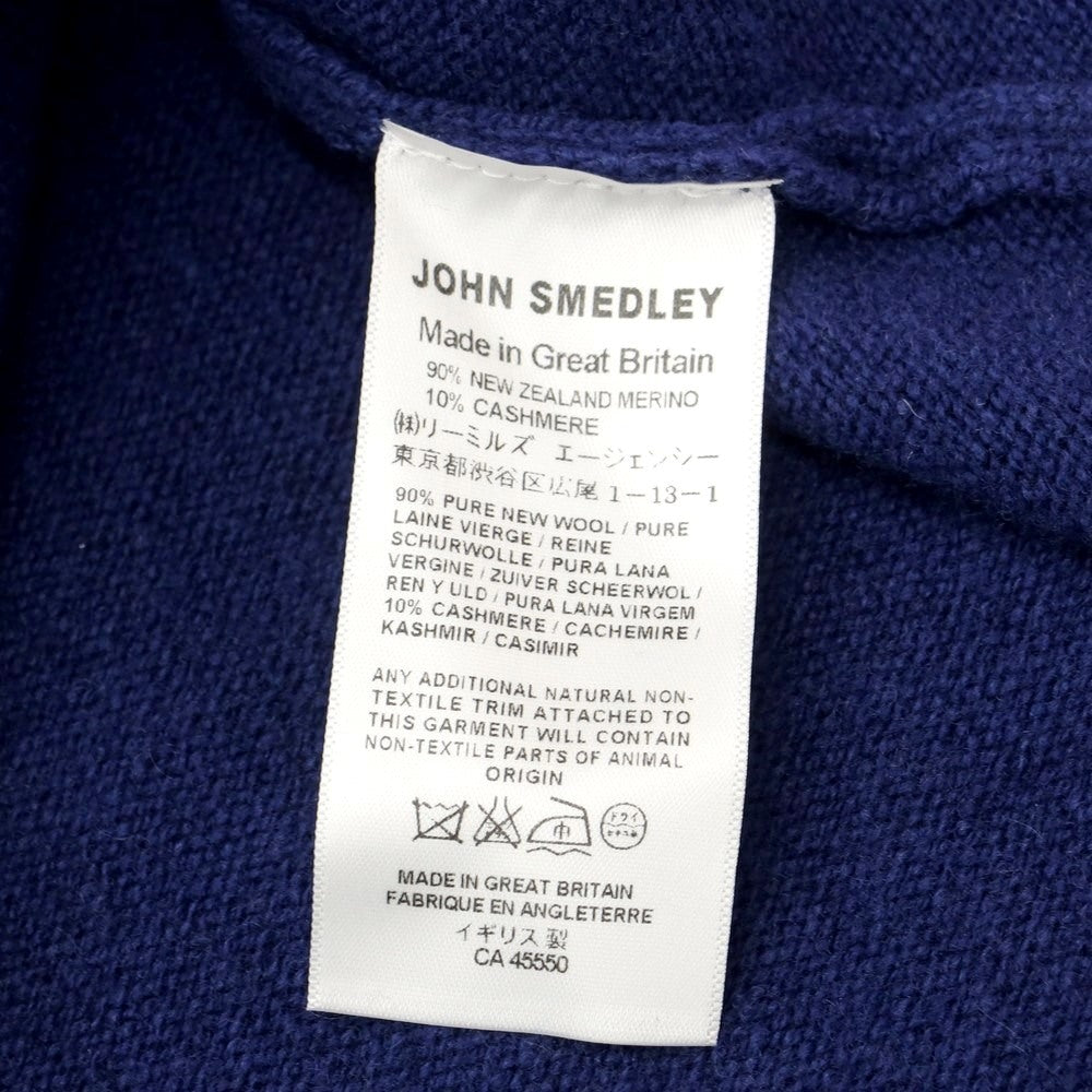 【中古】ジョンスメドレー JOHN SMEDLEY ミドルージウールカシミヤ ニットカーディガン ライトネイビー【サイズL】【NVY】【A/W】【状態ランクB】【メンズ】【769091】