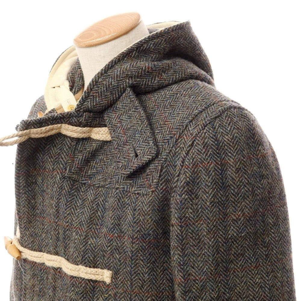 【中古】マウントレイニアデザイン Mt RAINIER DESIGN ハリスツイード ダッフルコート オリーブグレー系xネイビー【サイズS】【GRY】【A/W】【状態ランクC】【メンズ】【768988】