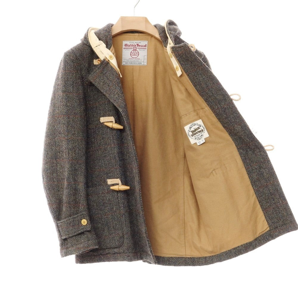 【中古】マウントレイニアデザイン Mt RAINIER DESIGN ハリスツイード ダッフルコート オリーブグレー系xネイビー【サイズS】【GRY】【A/W】【状態ランクC】【メンズ】【768988】